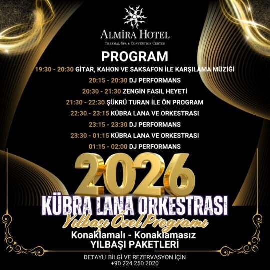 Almira Hotel Bursa Yılbaşı Programı 2026