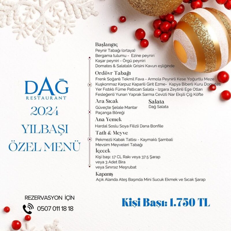 Dağ Restaurant Sığacık İzmir Yılbaşı Programı