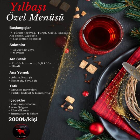 Etçi Kenan Çekmeköy Yılbaşı Menüsü