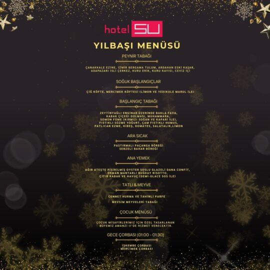 Hotel Su Yılbaşı Menüsü