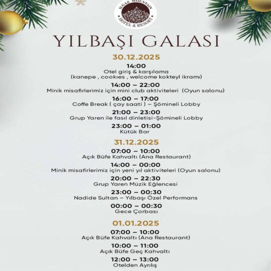 Ilgaz Mountain Resort Hotel Yılbaşı Programı