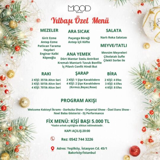 Mood Kitchen Yeşilköy Yılbaşı Programı 2026