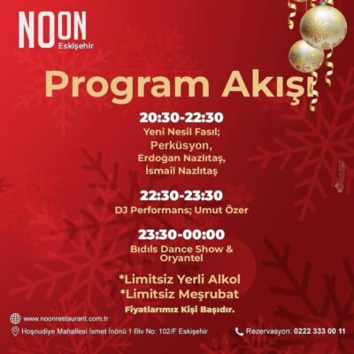 Noon Restaurant Eskişehir Yılbaşı Programı (2)