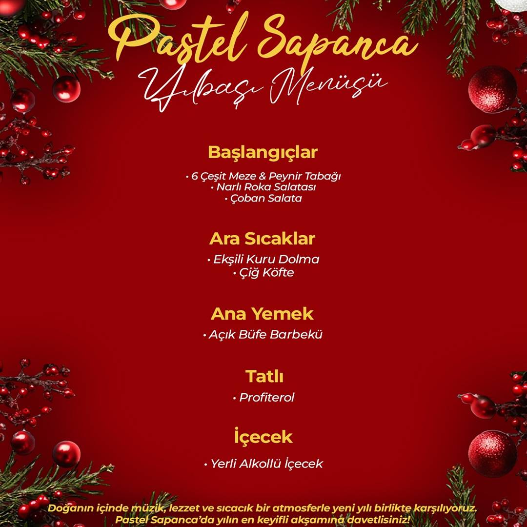Pastel Sapanca Yılbaşı Menüü