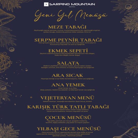 Sarpino Mountain Sarıkamış Yılbaşı Menüsü