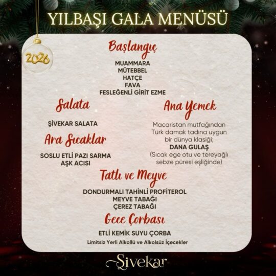 Şivekar Beylikdüzü Yılbaşı Menüsü