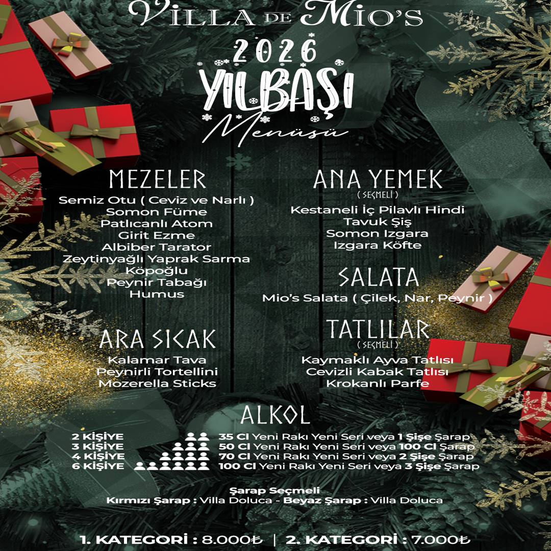 Villa de Mios Bahçeşehir, Başakşehir Yılbaşı Programı 2026 Villa de Mios Bahçeşehir, Başakşehir Yılbaşı Programı 2026